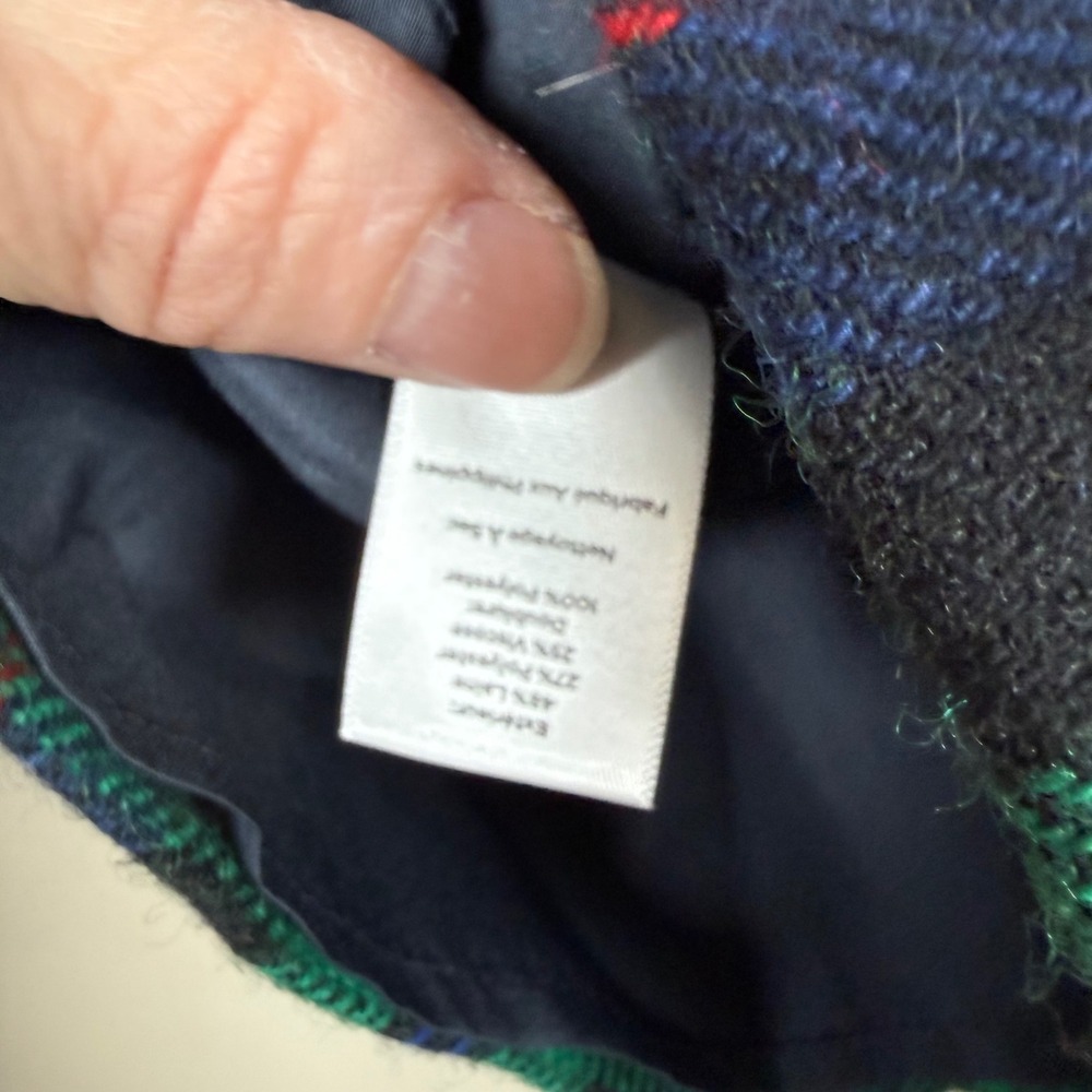 Talbots Green/Blue/Red Plaid Wool Blend A-Line Skirt Size 14 Office Career - Picture 7 of 9